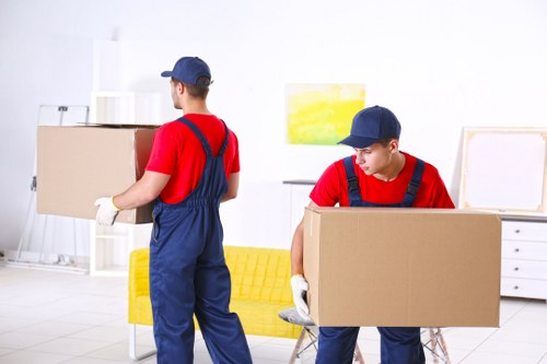Professional packing team working in a London home