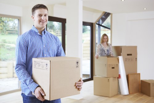 Removal van transporting household items across London