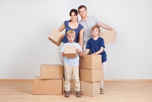 Careful unloading during a house removal in London