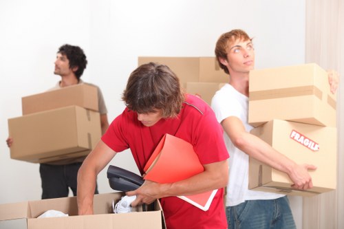 Office furniture being prepared for relocation in London