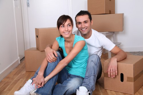 Professional packing materials and labelled moving boxes