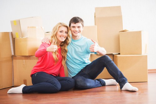 Team coordinating a commercial office relocation in London