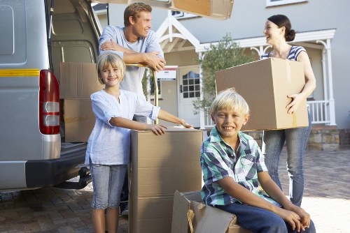 Furniture and boxes prepared for a London man with van removal