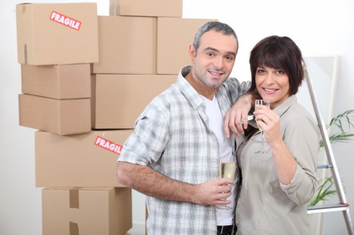 Secure loading of household items into a removals van